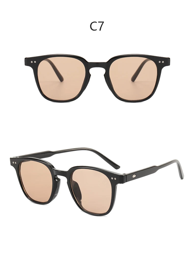 Retro Fashion Square Sun Glasses Women Men Simple Colorful Brand Sunglasses Leisure Vacation Female Male Eyeglasses