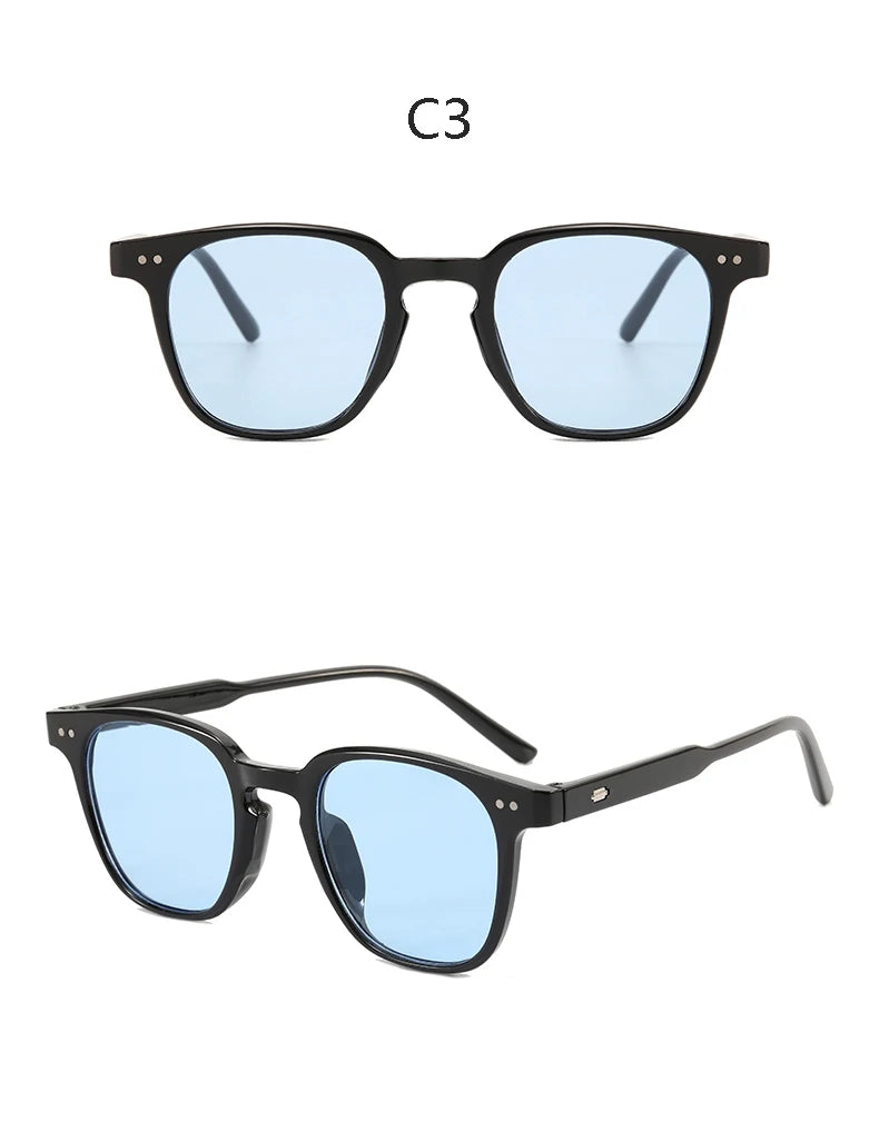 Retro Fashion Square Sun Glasses Women Men Simple Colorful Brand Sunglasses Leisure Vacation Female Male Eyeglasses