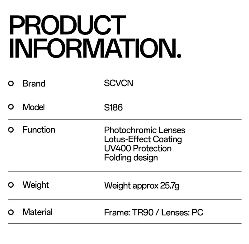 SCVCN Trendy Photochromic