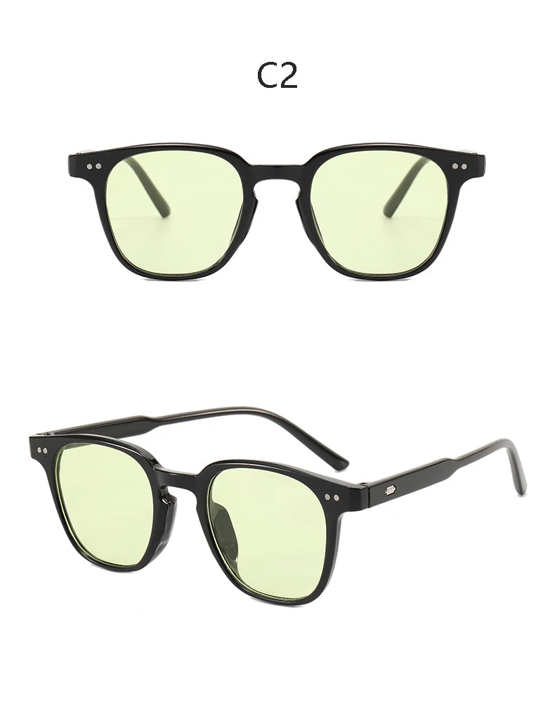 Retro Fashion Square Sun Glasses Women Men Simple Colorful Brand Sunglasses Leisure Vacation Female Male Eyeglasses