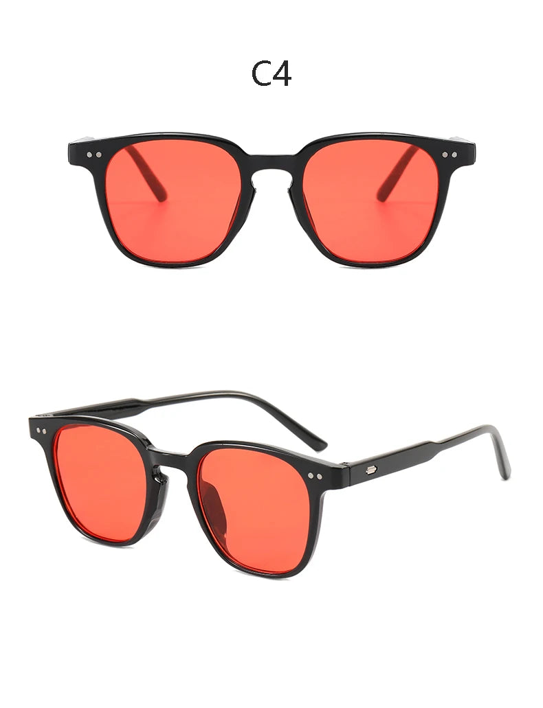 Retro Fashion Square Sun Glasses Women Men Simple Colorful Brand Sunglasses Leisure Vacation Female Male Eyeglasses