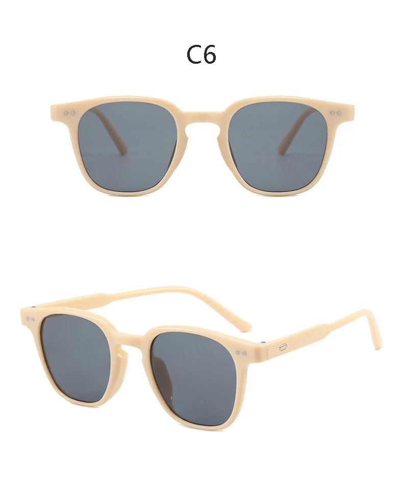 Retro Fashion Square Sun Glasses Women Men Simple Colorful Brand Sunglasses Leisure Vacation Female Male Eyeglasses
